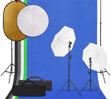 vidaXL Fotografska oprema sa setom svjetala, pozadinom i reflektorom - cover