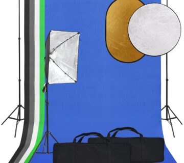 vidaXL Fotografska oprema sa svjetlom softbox, pozadinom i reflektorom - cover