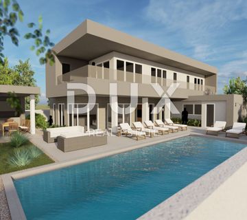 ZADAR, ZATON - Idealno građevinsko zemljište u Zatonu s građevinskom dozvolom i  projektom moderne vile s bazenom - cover