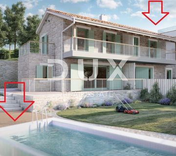 OPATIJA, BREGI - dvoetažni stan 100m2 s panoramskim pogledom na more i bazenom + okućnica  - cover