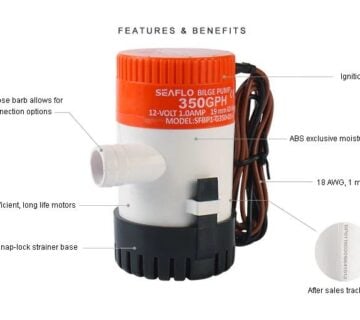 KALJUŽNA PUMPA SEAFLO 12 V - 350 GPH - 1350 L/H - BP1G35001 - cover