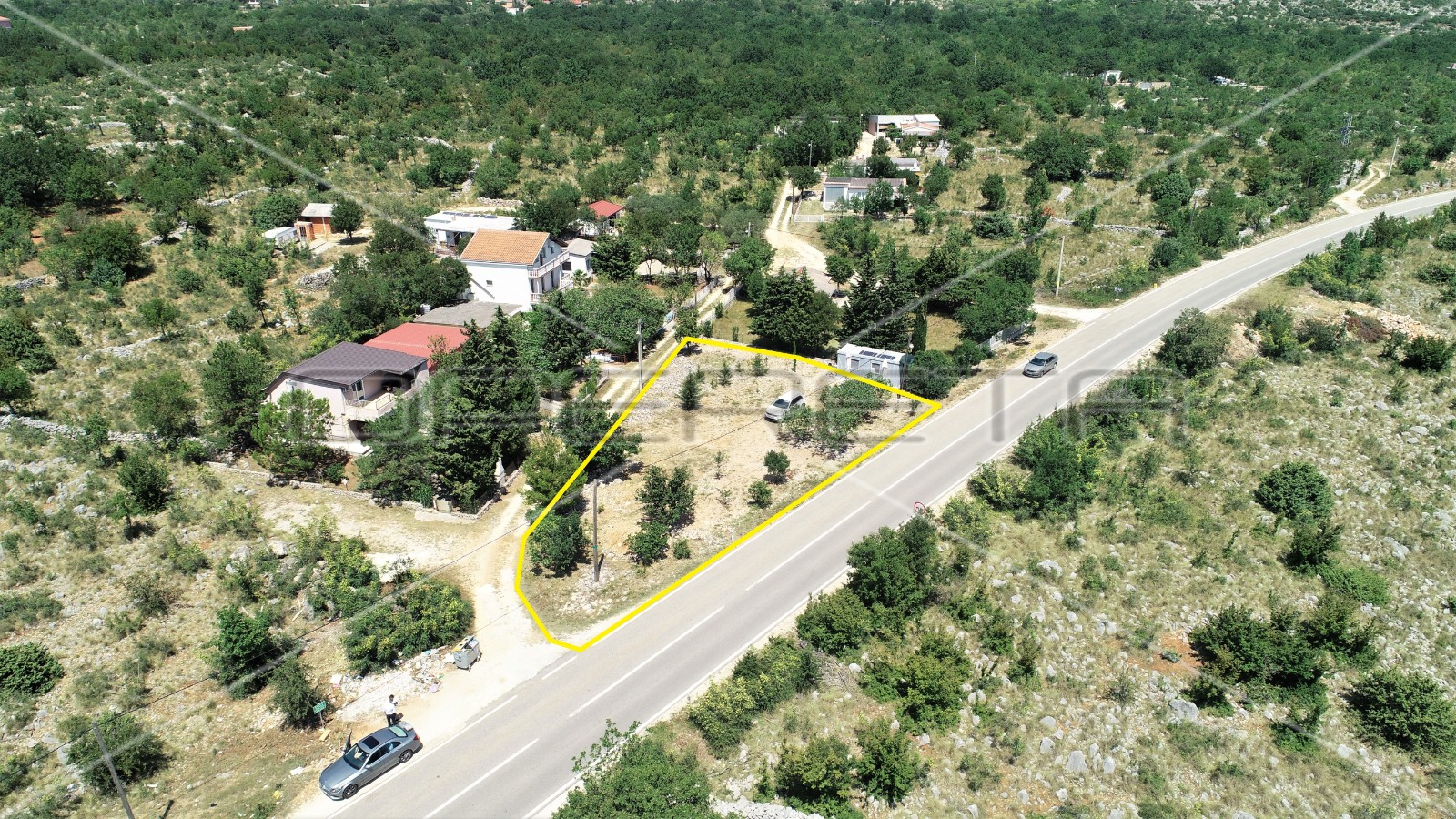 Građevinsko zemljište uz cestu s pogledom na more, 798 m2, Seline - cover